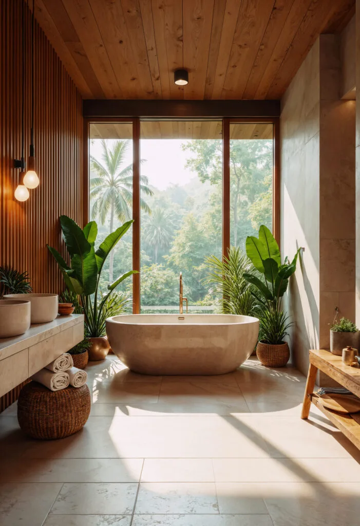 Luxury full bathroom remodel with tub and window view in Richmond, VA