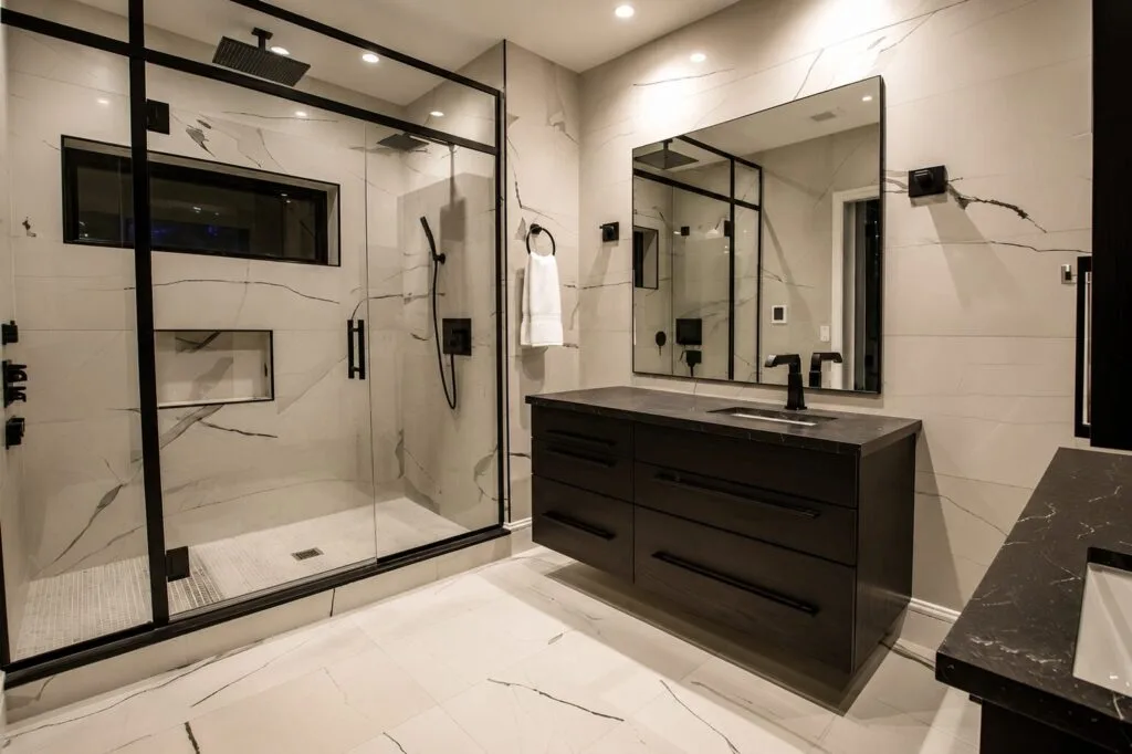 Walk-in shower with glass door in Midlothian, VA
