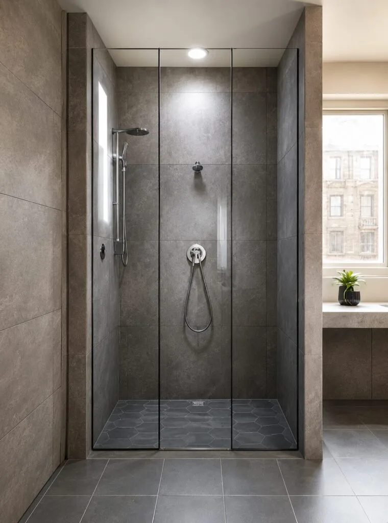 Walk-in shower with glass door in Richmond, VA